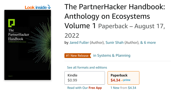 Screenshot of The PartnerHacker Handbook #1 on Amazon in the Systems & Planning Category