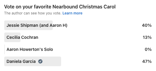 Nearbound Christmas Carol vote