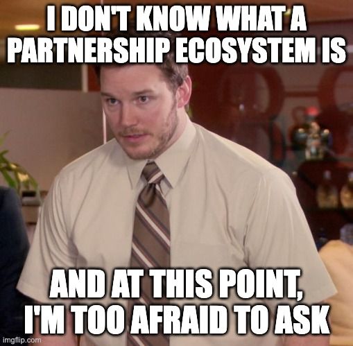 Meme. I don't know what a partnership ecosystem is and at this point, I'm too afraid to ask.