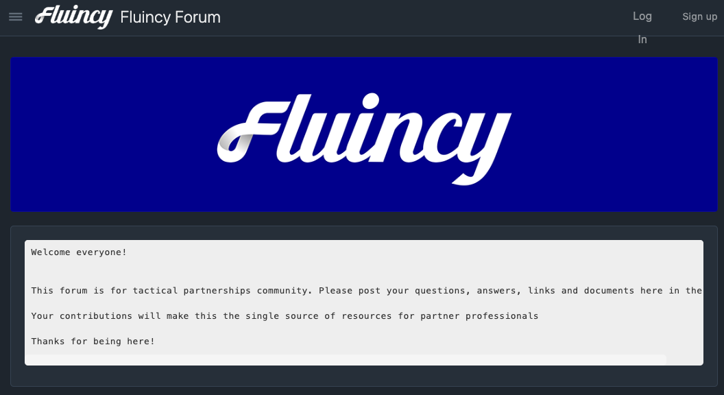 Screenshot. Fluincy forum.