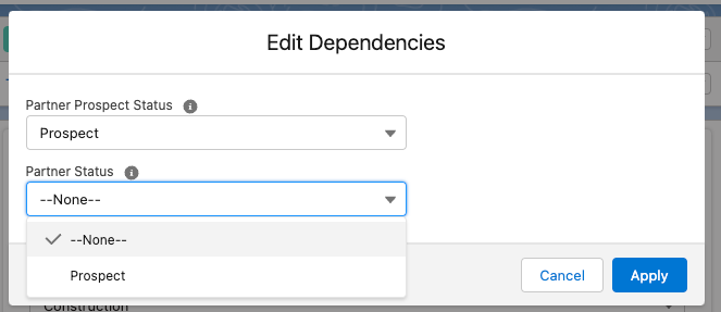 screenshot of dependencies working in Salesforce