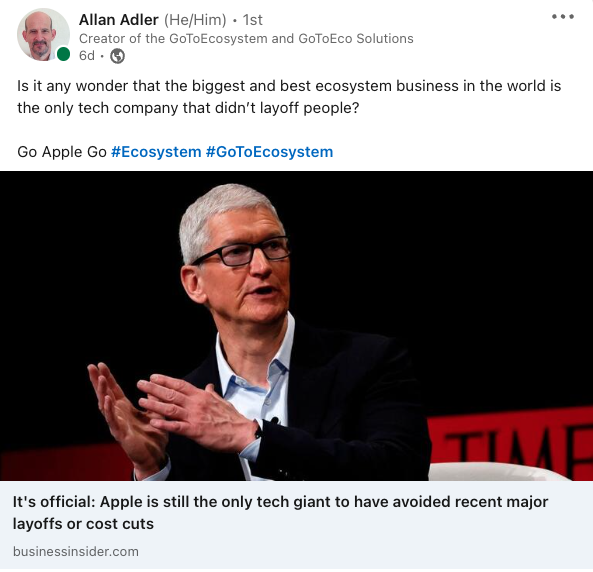 Allan Adler points out how Apple uses its