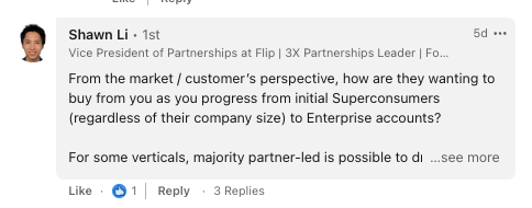 Shawn Li's thoughts on a partner led approach to growing your business.