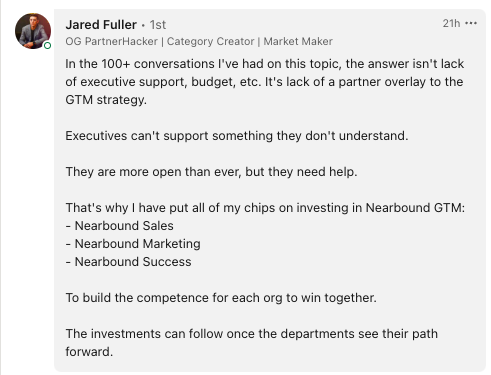 Jared Fuller's thoughts on Nearbound GTM