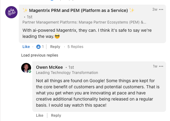 Magentrix comment from linkedin