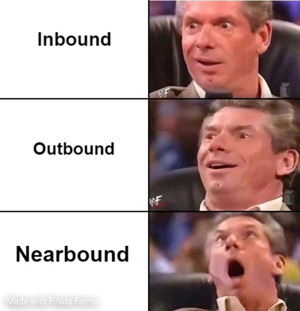 Inbound, outbound, nearbound meme.